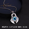 Retro blue pendant hip-hop style, necklace stainless steel, European style, punk style, wholesale