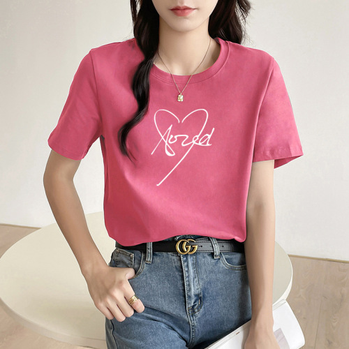 White women's short-sleeve loose shoulder half-sleeve t-shirt for 2025 spring and summer women's outerwear student inc trendy