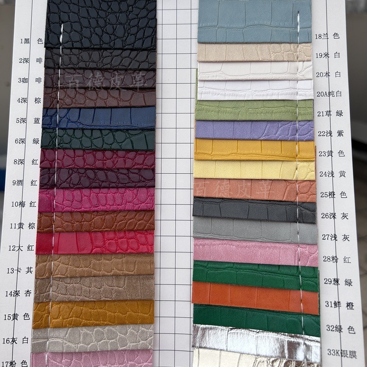Y898油皮鳄鱼纹皮革箱包手袋鞋材服装配饰软包沙发人造革仿皮面料