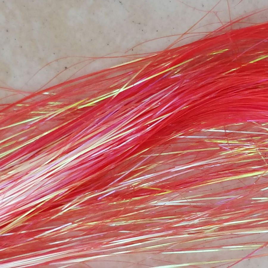 PET扁直型浅桃粉色金属丝线礼品塑料盒装饰深粉红五彩珠光闪丝线