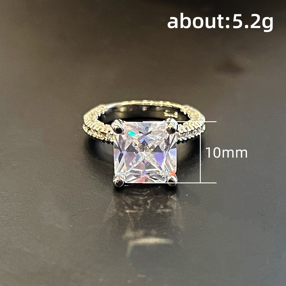 Fashion Geometric Copper Rings Plating Inlay Zircon Copper Rings
