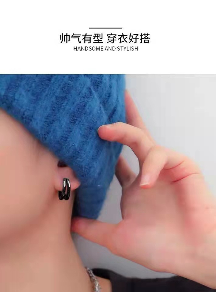 智贝详情图_3镂空双环耳扣男潮个性冷淡风耳钉网红痞帅百搭饰品