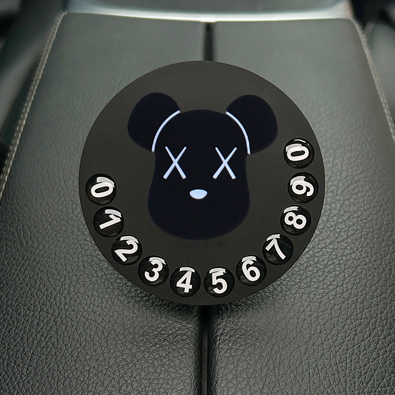 Tarjeta de estacionamiento temporal de dibujos animados de automóvil, matrícula de desplazamiento de automóvil privado de alta calidad creativa y linda, número de teléfono de automóvil móvil