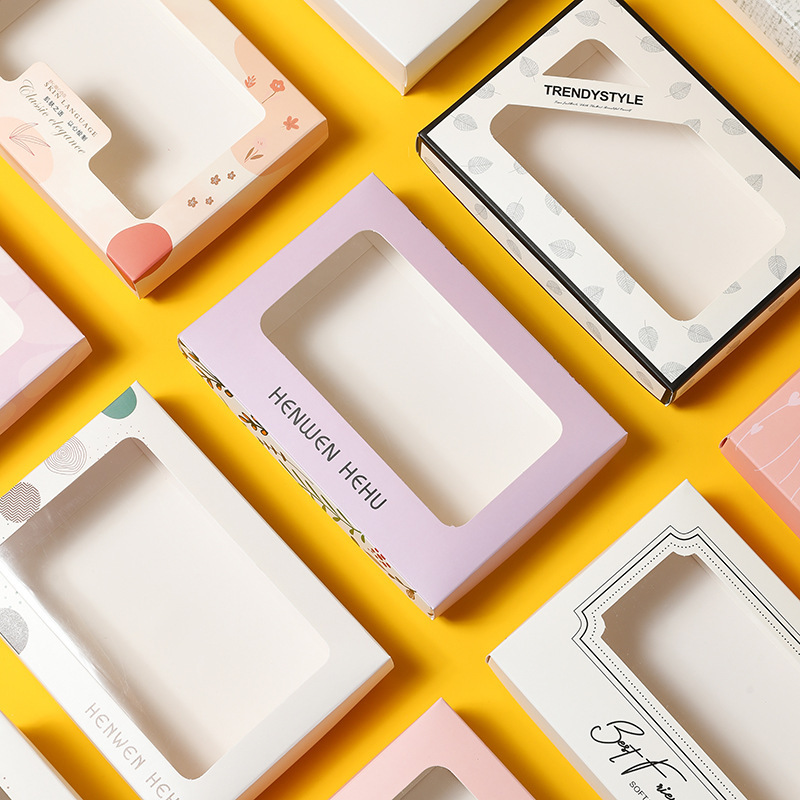 Underwear Packaging Box, 53 Pieces, Shorts, Socks, Gift Box, Windowed Underwear, Lid and Base Red Packaging Box, Folding Box