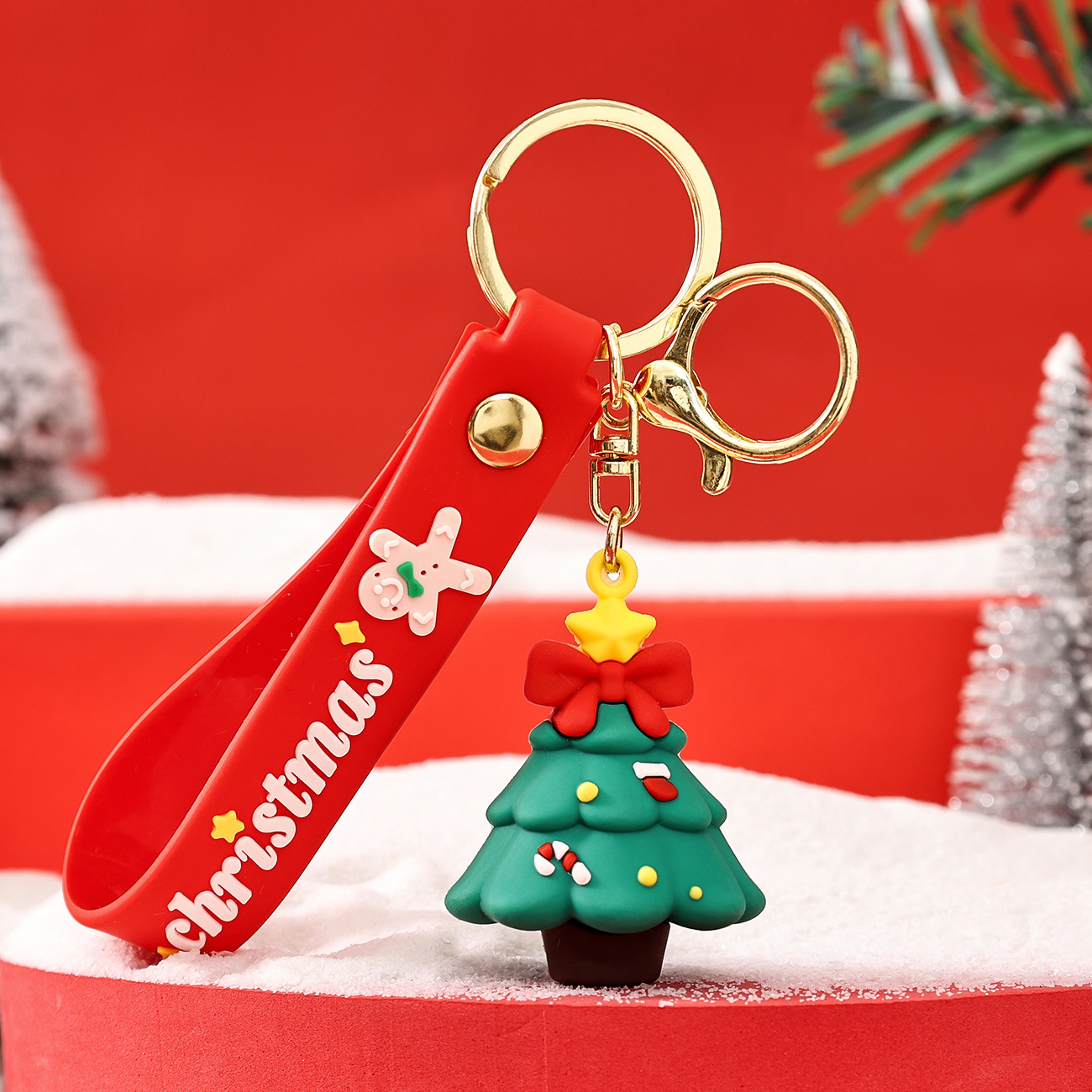 Nueva lindo Navidad muñeco de nieve llavero dibujos animados coche colgante mochila adorno pequeño regalo al por mayor