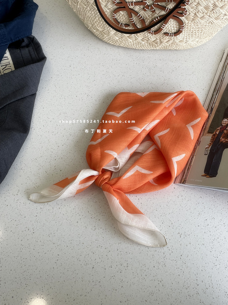 綿麻方巾合集 ~ 超多色柄砕花波点襟巾文芸森系頭巾髪帯包帯女