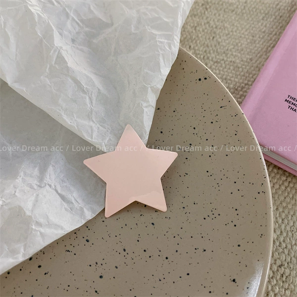 Pink pentagram duckbill clip