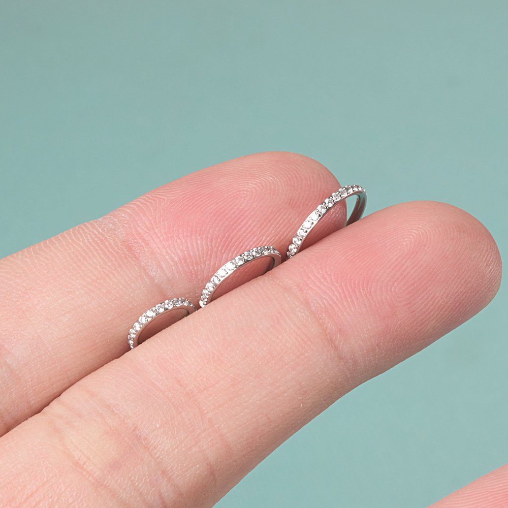 Simple Style Round Titanium Alloy Inlay Zircon Nose Ring 1 Piece