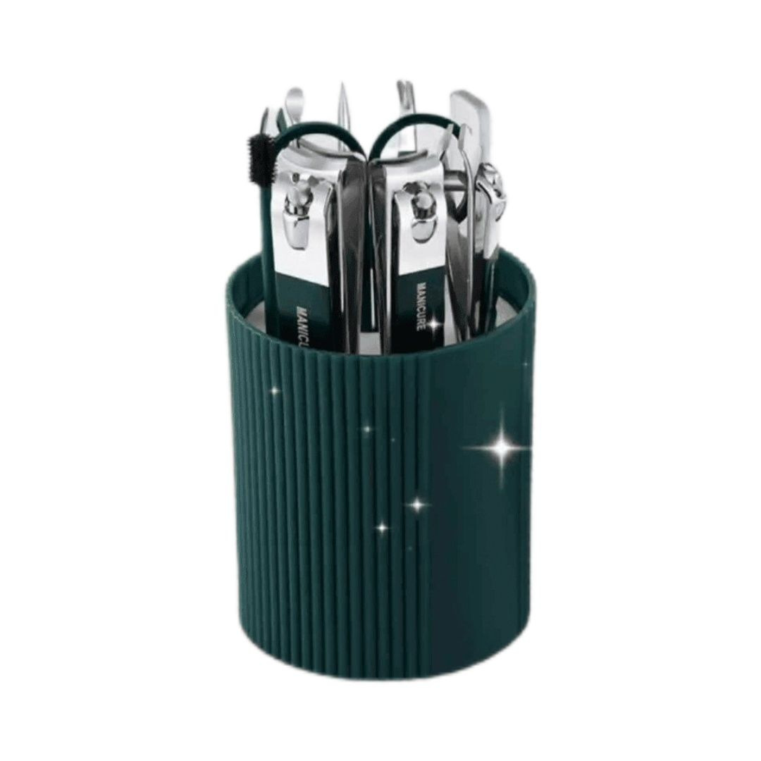 Cuchillo de pedicura de manicura portátil para el hogar, conjunto de pinzas de uñas, manga completa, caja de manga, ranura de uñas inclinada para adultos