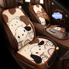 四季通用汽車坐墊女士卡通座墊套可愛狗狗車墊座椅墊防滑透氣新款