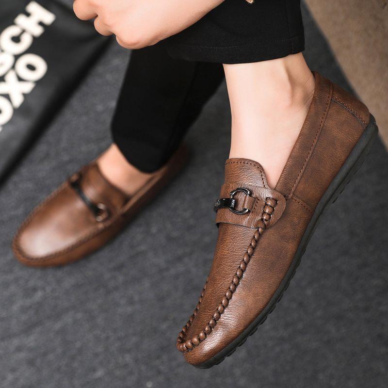 2025 Doudou Shoes Men's Korean Style Trendyy Casual Slip-On Lazy Soft-Soled Driving Shoes British Versatile New Shoes