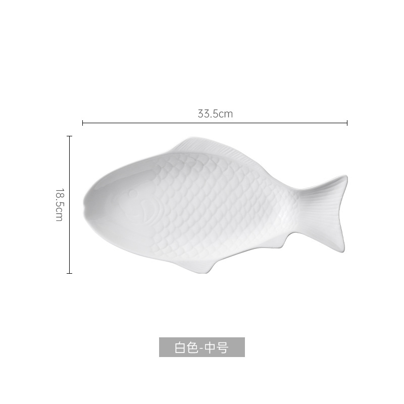 Nórdico personalizado en forma de pez plato de cerámica plato doméstico plato de pescado placa plana de color bajo vidriado ins creativo de gran tamaño pequeño plato de pescado al vapor
