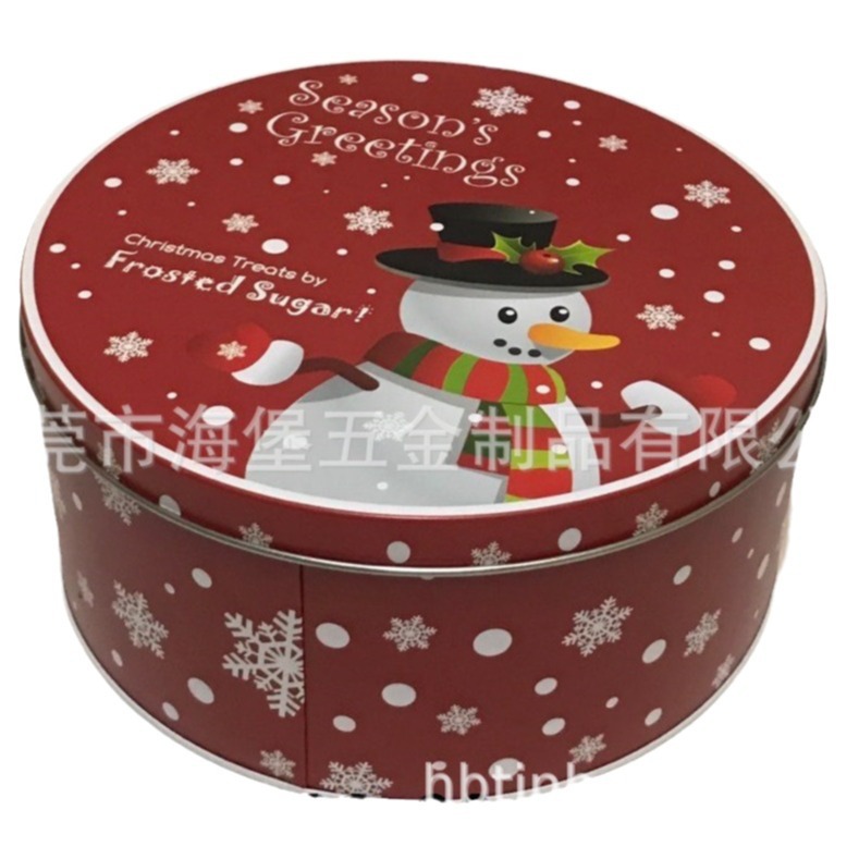厂家直销圣诞铁罐; 套装圣诞花铁盒食品存储食品级金属罐密封