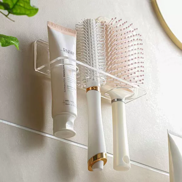 Bathroom Comb Holder Storage Rack, Wall-Mounted, No Drilling Required, High Aesthetic Value, Bathroom Storage Box for Placing Combs on the Washbasin