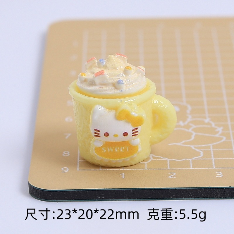 カラフルな立体子猫アイスクリームカップ手作り diy クリーム接着剤樹脂アクセサリー小さなアクセサリージュエリー材料パッケージ卸売|undefined