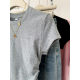 6176# official figure 210g 40 1*1 cotton thread short sleeve T-shirt women's summer short waist plate blank version