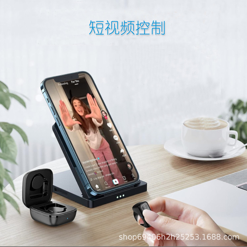 TikTok跨境手机蓝牙拍照遥控器充电仓指环戒指小说翻页蓝牙遥控|undefined