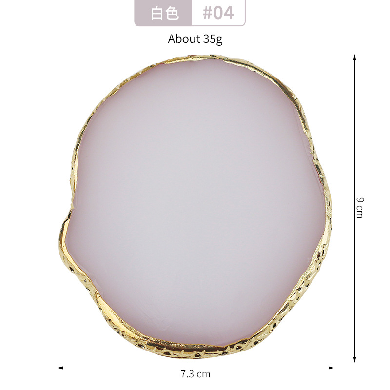 Nuevas paletas transfronterizas de manicuras en forma de corazón de resina de ágata de manicuras herramientas de tablero de visualización de color