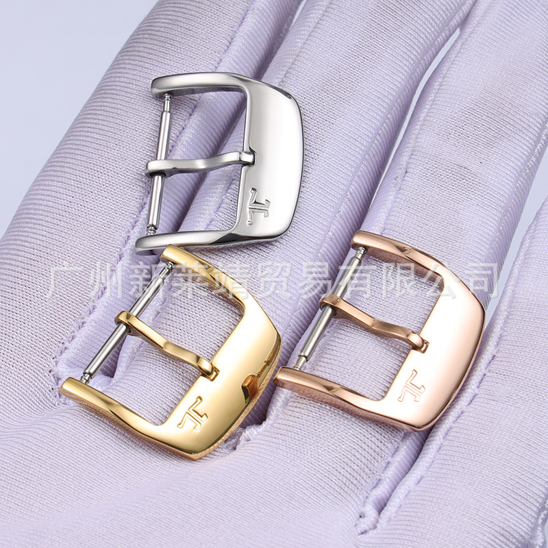 Steel Watch Accessories Men's Pin Buckle Fits Several Leather Watchband Buckle Pin Buckle Butterfly Buckle silver 16 18mm