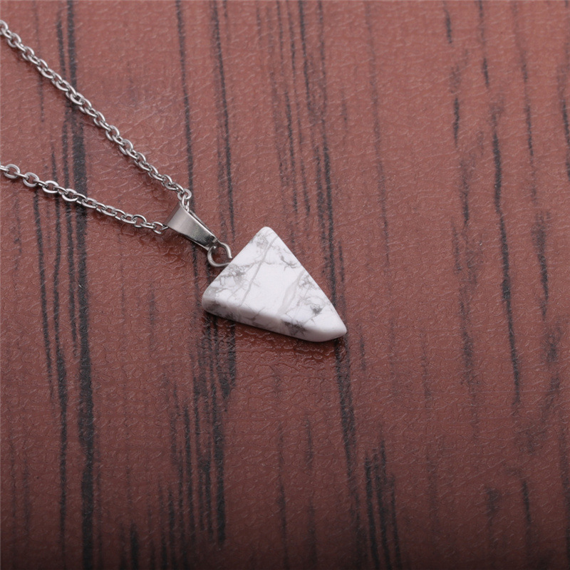 Fashion triangle semi-precious stainless steel necklace wholesale
