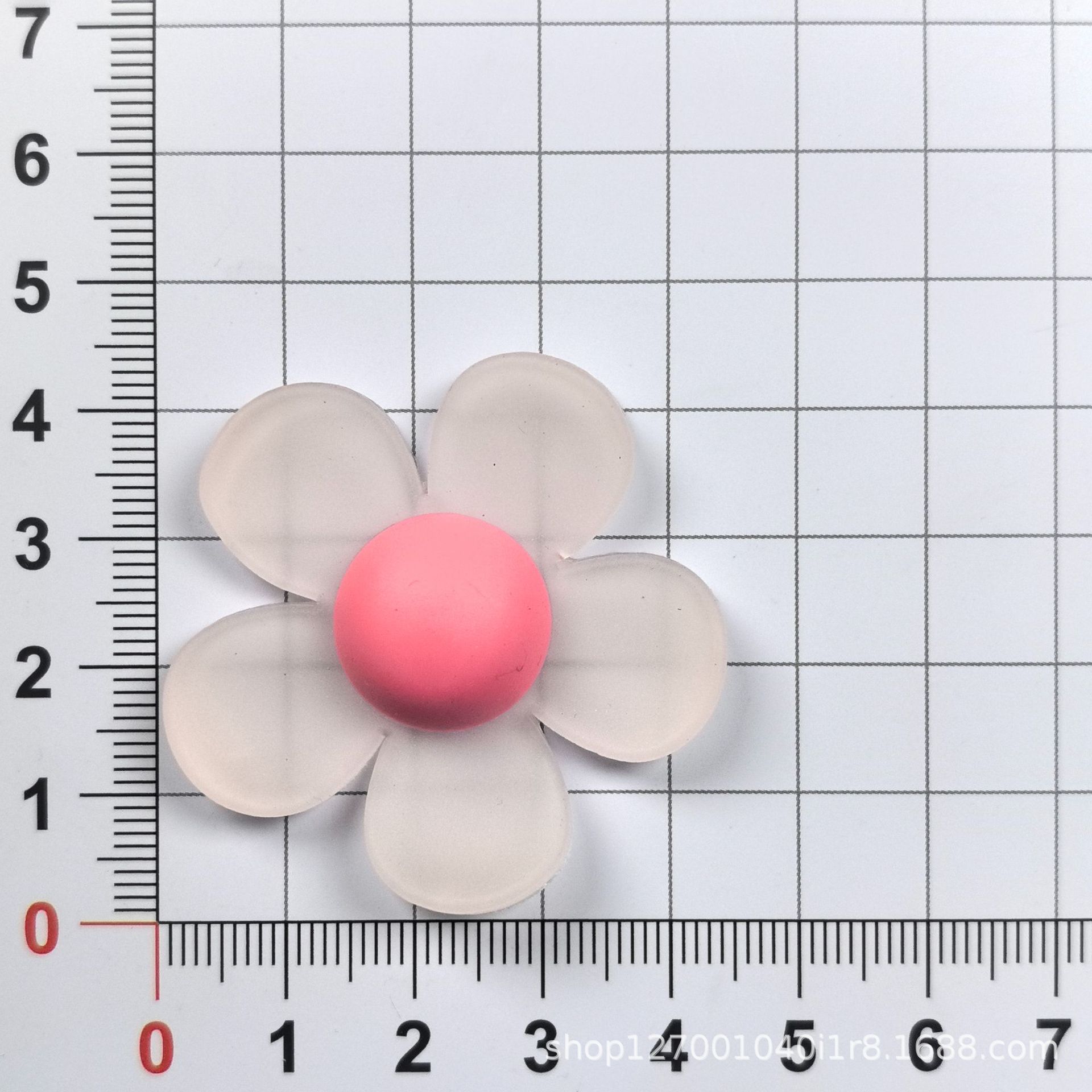 투명한 꽃 큰 (44x44mm)