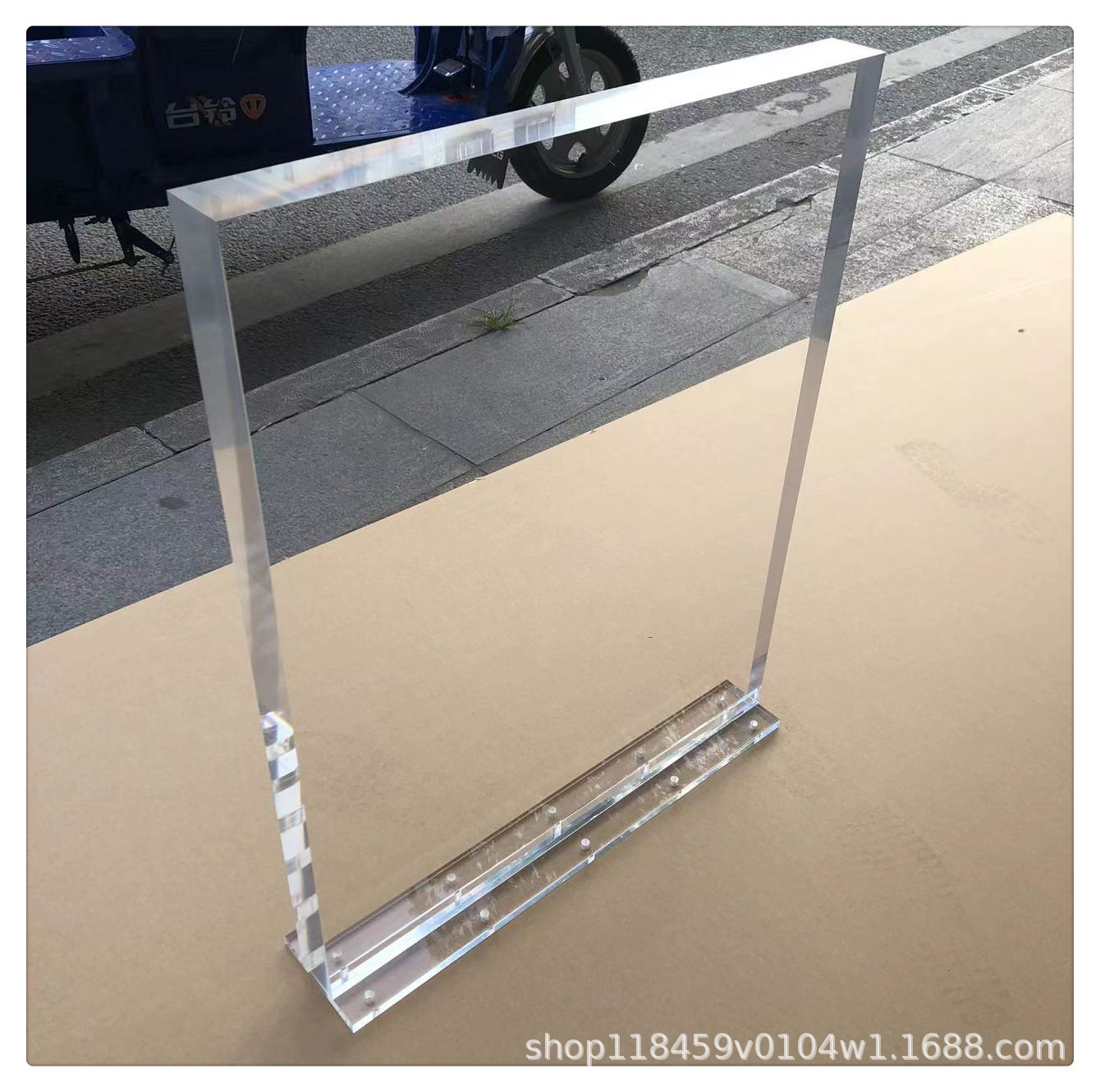 高透明亚克力桌腿T型有机玻璃亚克力办公家具吧台高端悬浮桌脚