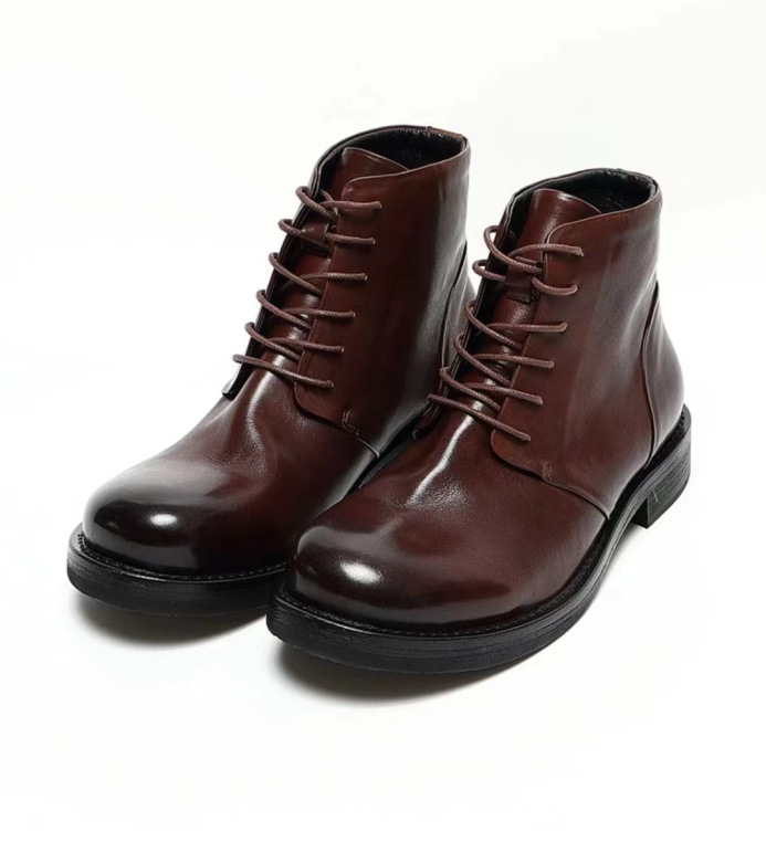 Autunno e inverno nuovi stivali da uomo scarpe derby suola in pelle moda scarpe da uomo stivaletti allacciati tendenza tutto_voghion.com