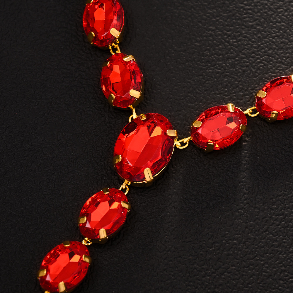 Europa y los Estados Unidos nuevos conjuntos de joyería geométrica temperamento largo collar simple pendientes accesorios Jewelry Set para mujeres