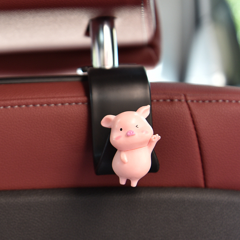 Gancho para automóvil, respaldo del asiento del automóvil, suministros para automóvil, dibujos animados, lindo conejo, asiento trasero, gancho pequeño, plástico