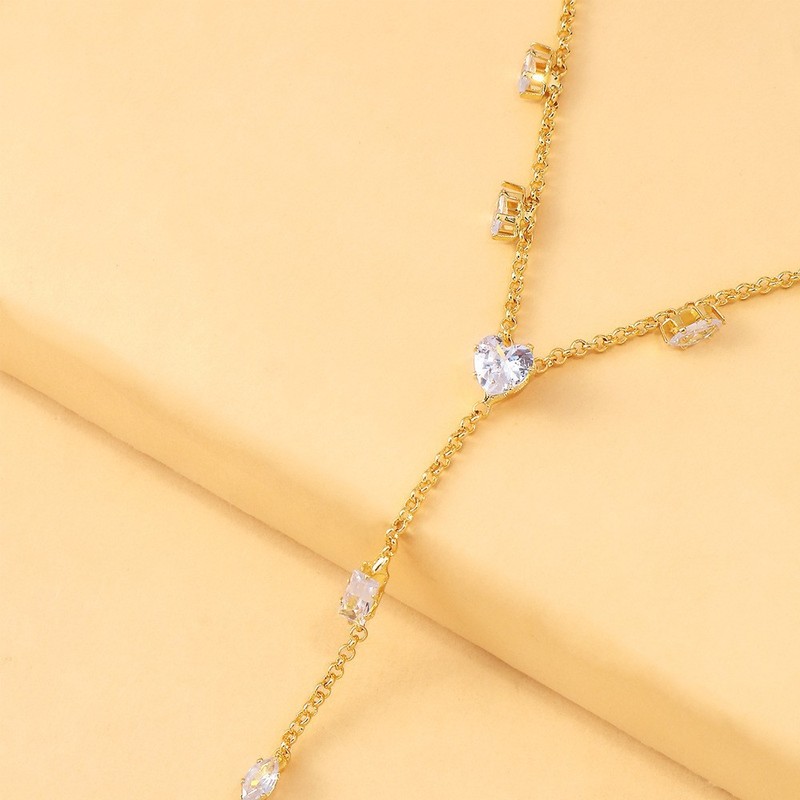 欧美热销爱心连指手链百搭水钻手链简约手饰女款 Bracelet|undefined