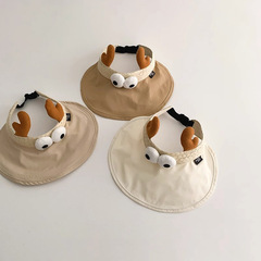 秋南 兒童空頂帽夏季大檐防紫外線遮陽帽男女寶寶可愛超萌太陽帽