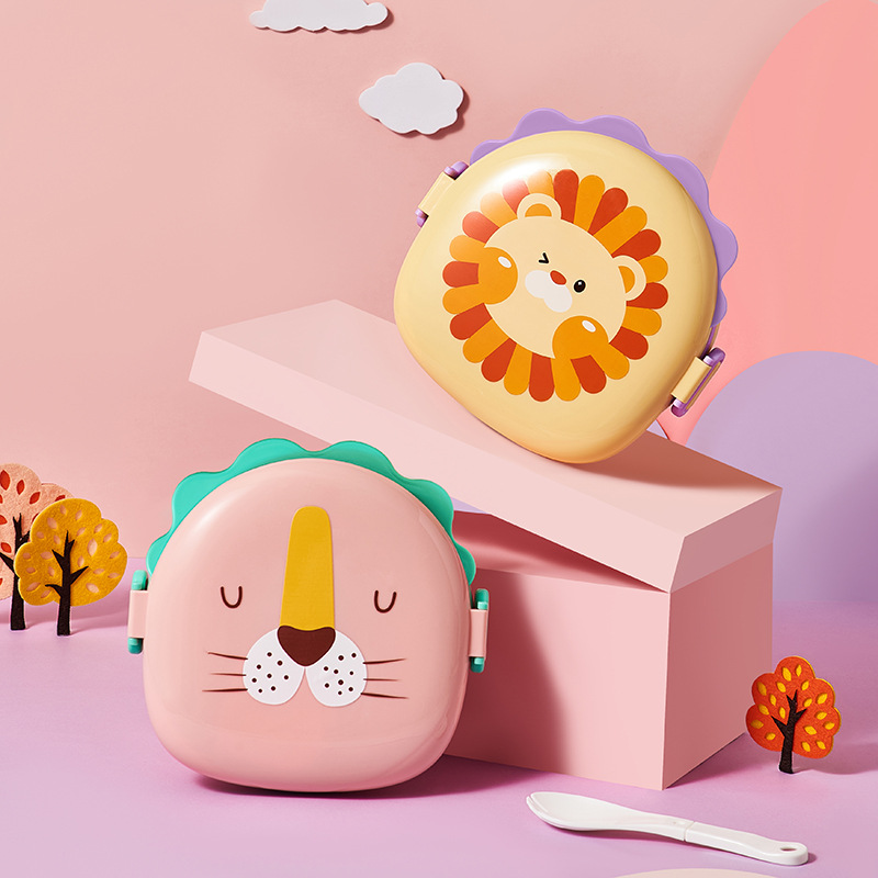 Baby Portable Lunch Box Little Lion Set Tableware Baby Food Bowl Home Independent Eating Tableware Set
