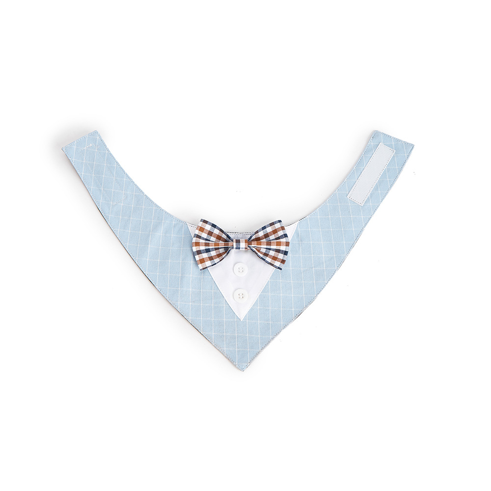 TANPOPO transfronterizo nuevo estilo británico trajes de boda mascotas toallas de saliva velcro toallas bufandas