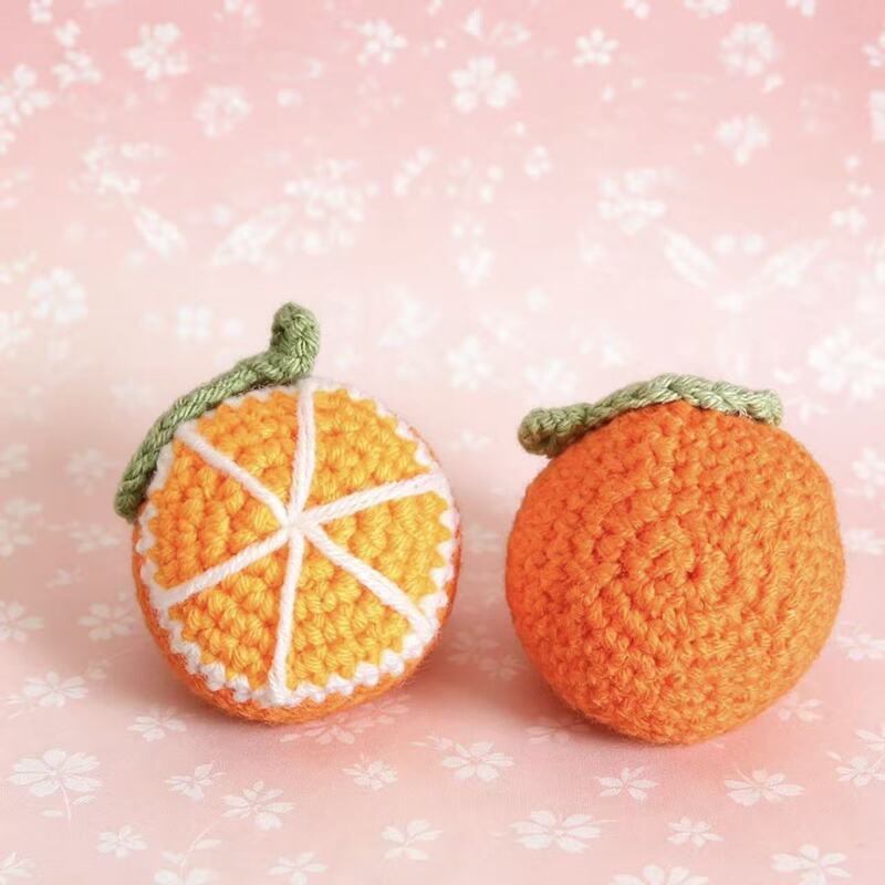 Handmade Crocheted Orange Keychain, Woolen Fruit Pendant, Cute Girly Accessories, Wholesale Finished Products Handmade Crocheted Orange Keychain, Woolen Fruit Pendant, Cute Girly Accessories, Wholesale Finished Products