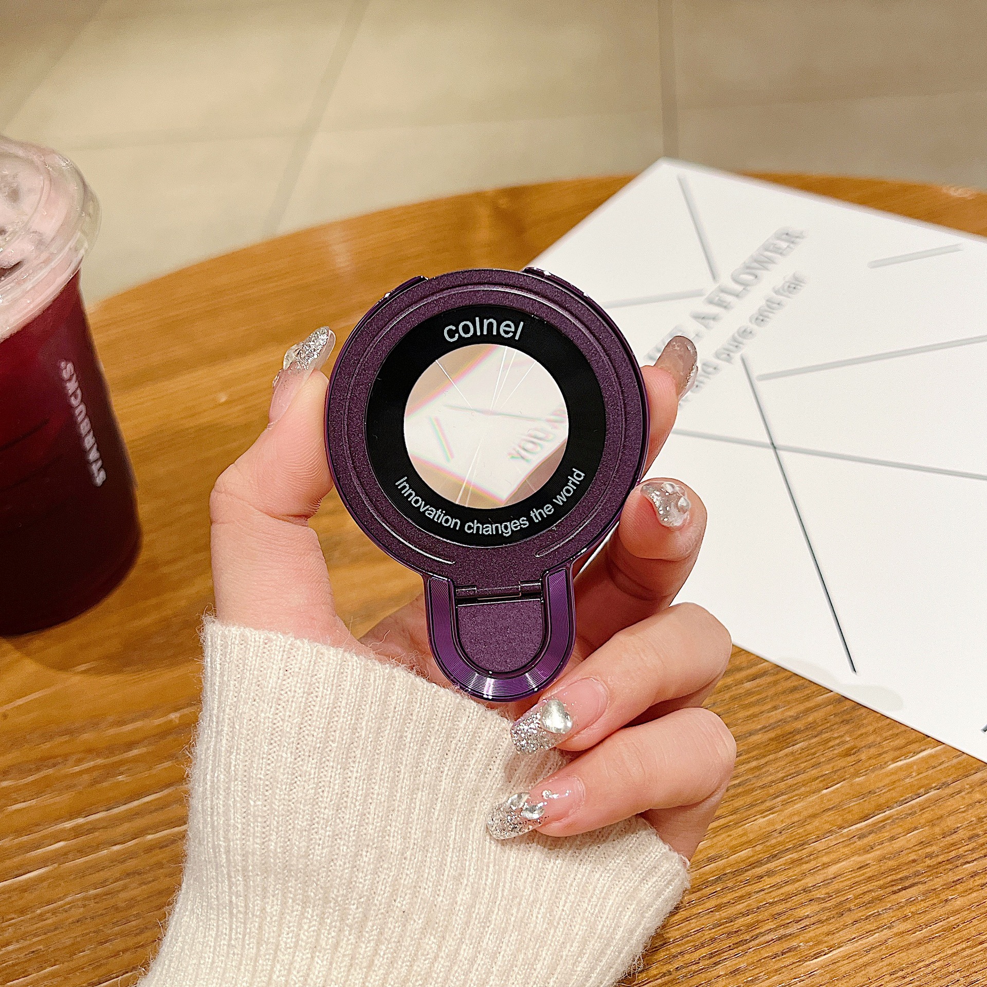 U-Shield Hebilla Lupa Magsafe Desktop invisible Teléfono perezoso Soporte de metal Estuche para teléfono móvil Universal