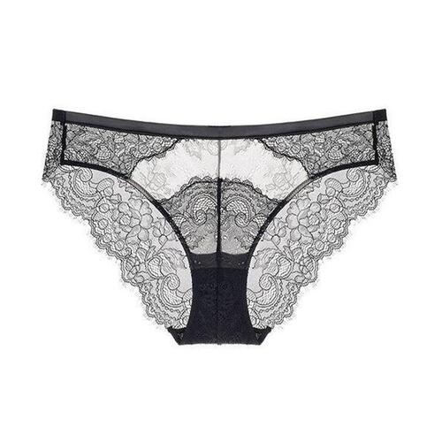 Factory direct sales sexy hollow lace underwear, comfortable and breathable mid-waist briefs, pure cotton women's underwear