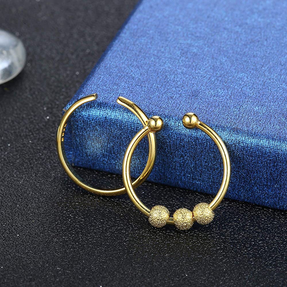 Fashion Geometric Copper Open Ring 2 Piece Set