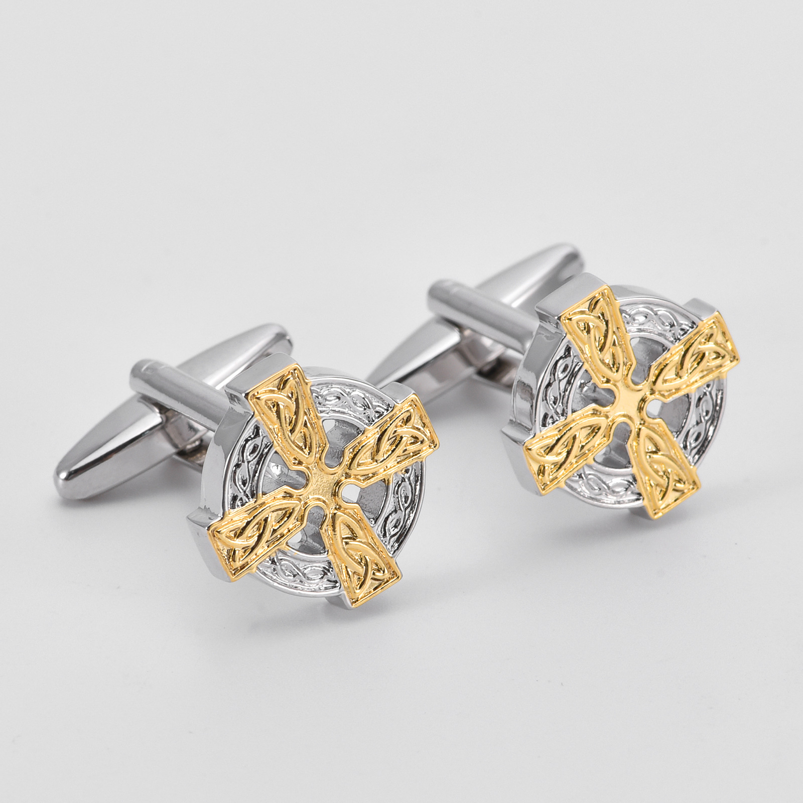 French cufflinks men's cufflinks copper material two-color plating cufflinks cufflinks pattern fashion wholesale cufflinks