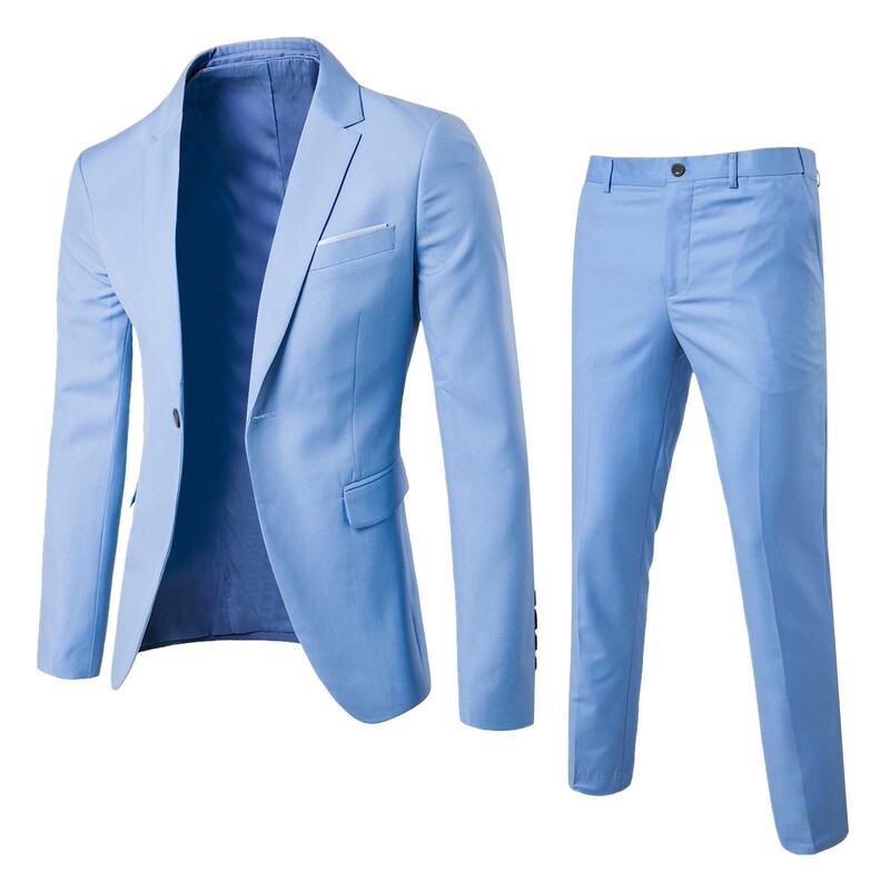 Suit Suit Men's Two-Piece Business Professional Formal Suit Korean Style Slim Fit Groomsmen and Groom Wedding Dress