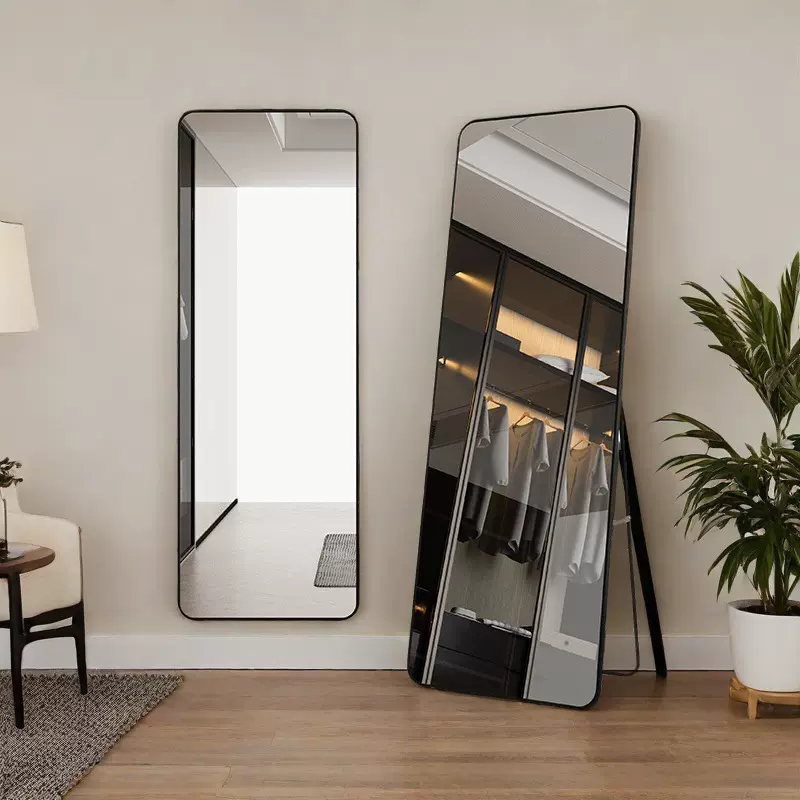 镜子全身镜不变形可移动壁挂式试衣镜全身式落地镜复古家用穿衣镜