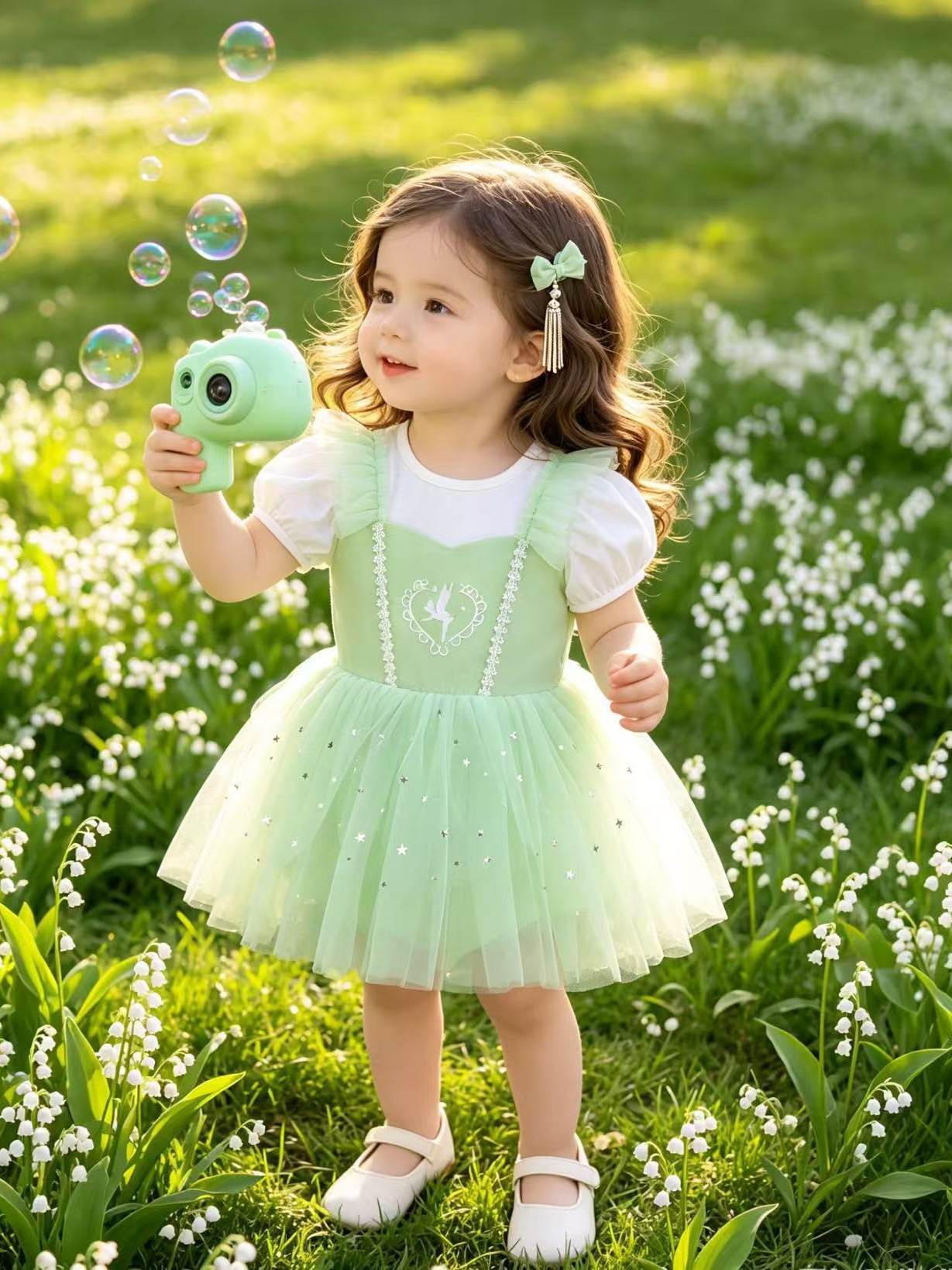 Bebés lindos ángeles niñas manteca verde menta pequeña fresca trepa ropa de trepa para mujeres trepa ropa abierta image 1