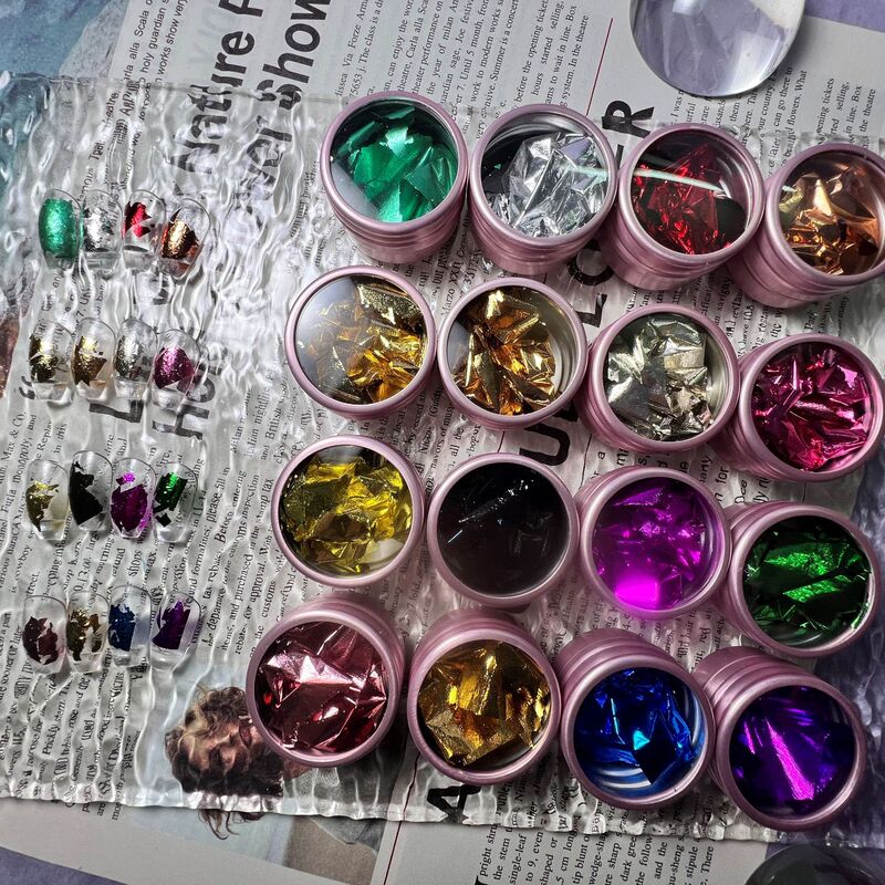 Internet Red Japanese Nail Art Gold Foil Fragments Fold Whole Silver Foil All-match Nail Decoration New Material Tin Foil Material