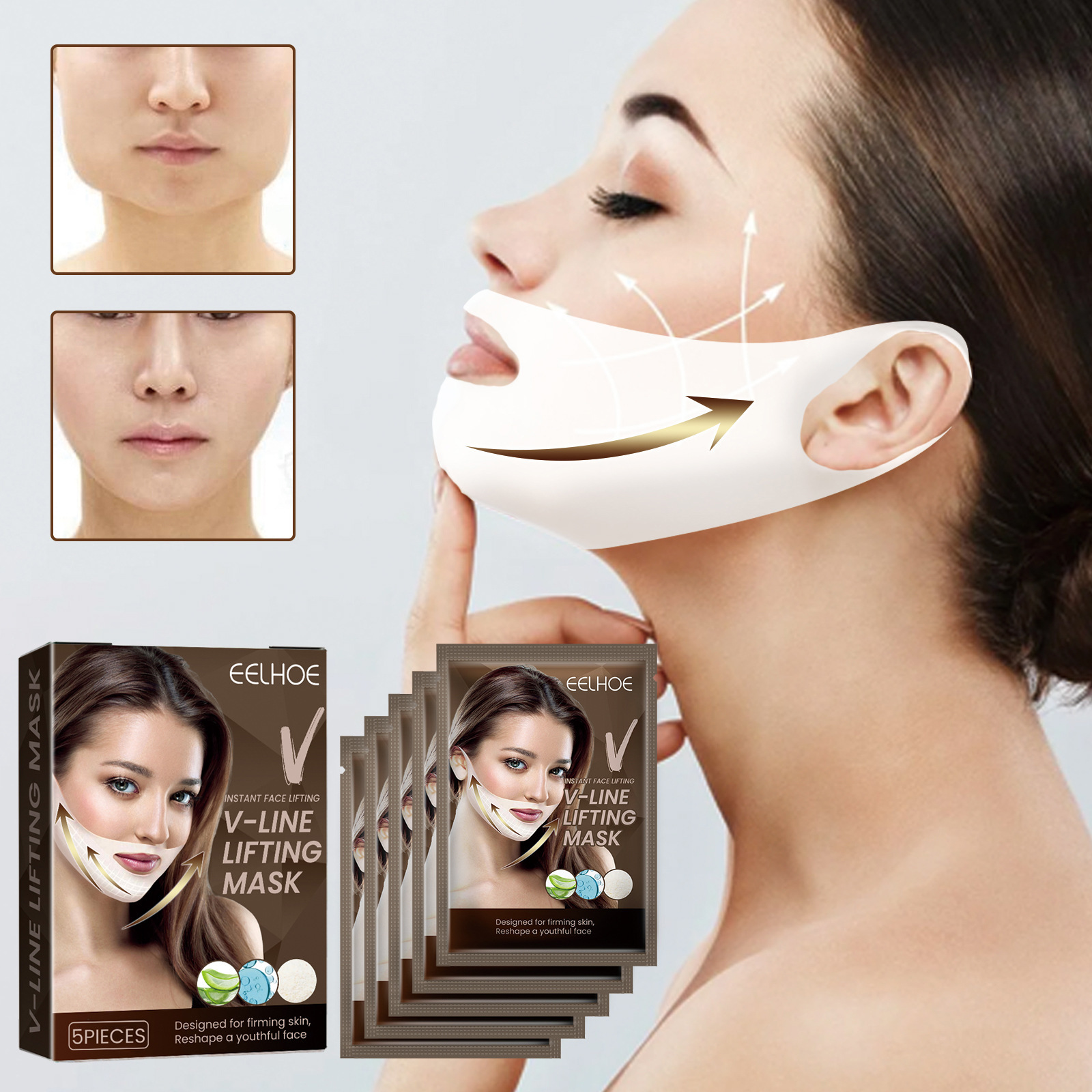 Eelhoe Facial Smoothing Mask Facial Care Moisturizing Hydrating Glossy Ear-Hanging Moisturizing Mask