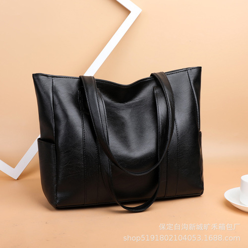 Women's Bags  New Casual Shoulder Bag Light Texture Large Capacity Middle-aged Mom Bag PU Leather Handbag