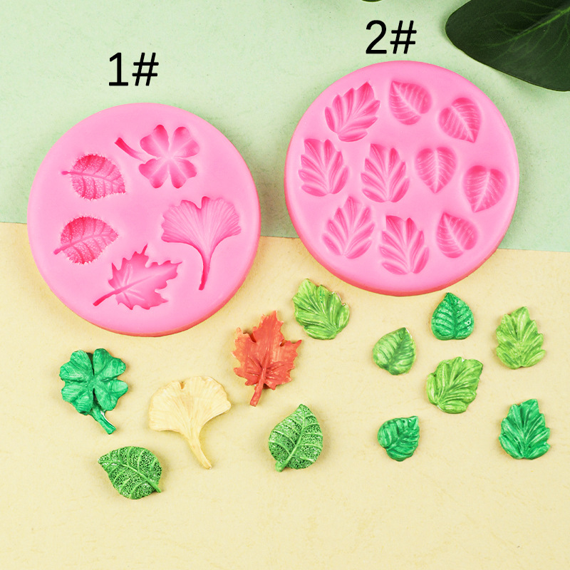 Hoja de arce ginkgo hoja forma de hornear pastel decoración molde de silicona epoxi yeso chocolate fondant Silicona