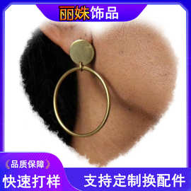 欧美跨境新款波西米亚风圆形耳环女个性设计耳饰时尚饰品批发2025