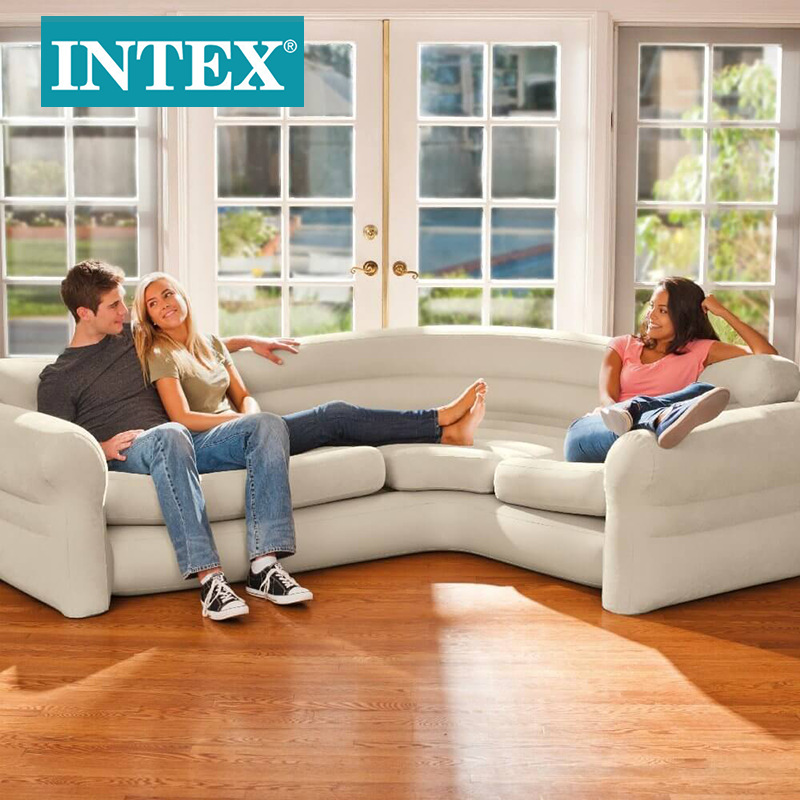 INTEX68575转角充气懒人沙发纯色家庭简易多人充气座椅批发详情6
