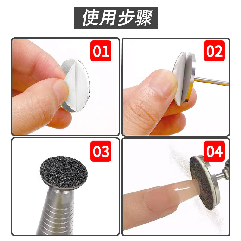 Tabletas de lijado de uñas, lijado de uñas de tres colores, lijado de pies, herramientas para quitar las plantas de los pies, 72 piezas, lijado de armaduras de eje en caja