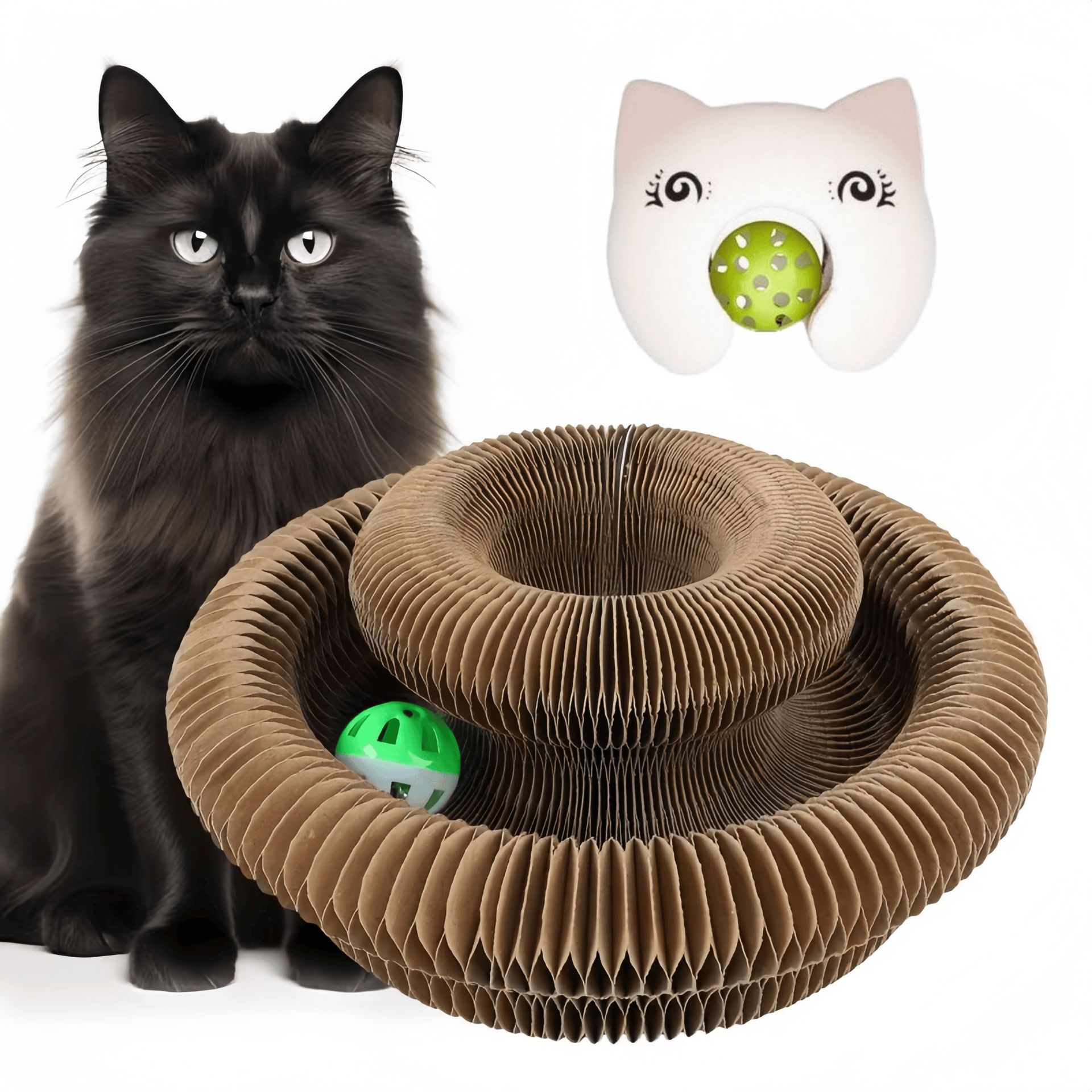 Órgano para gatos Juguetes para gatos con campana auto-hi para aliviar el aburrimiento Nido de gatos Garras de molienda para gatos Juguetes para gatos resistentes a agarrar papel corrugado
