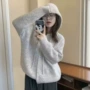 韩国宽松秋冬连帽毛衣